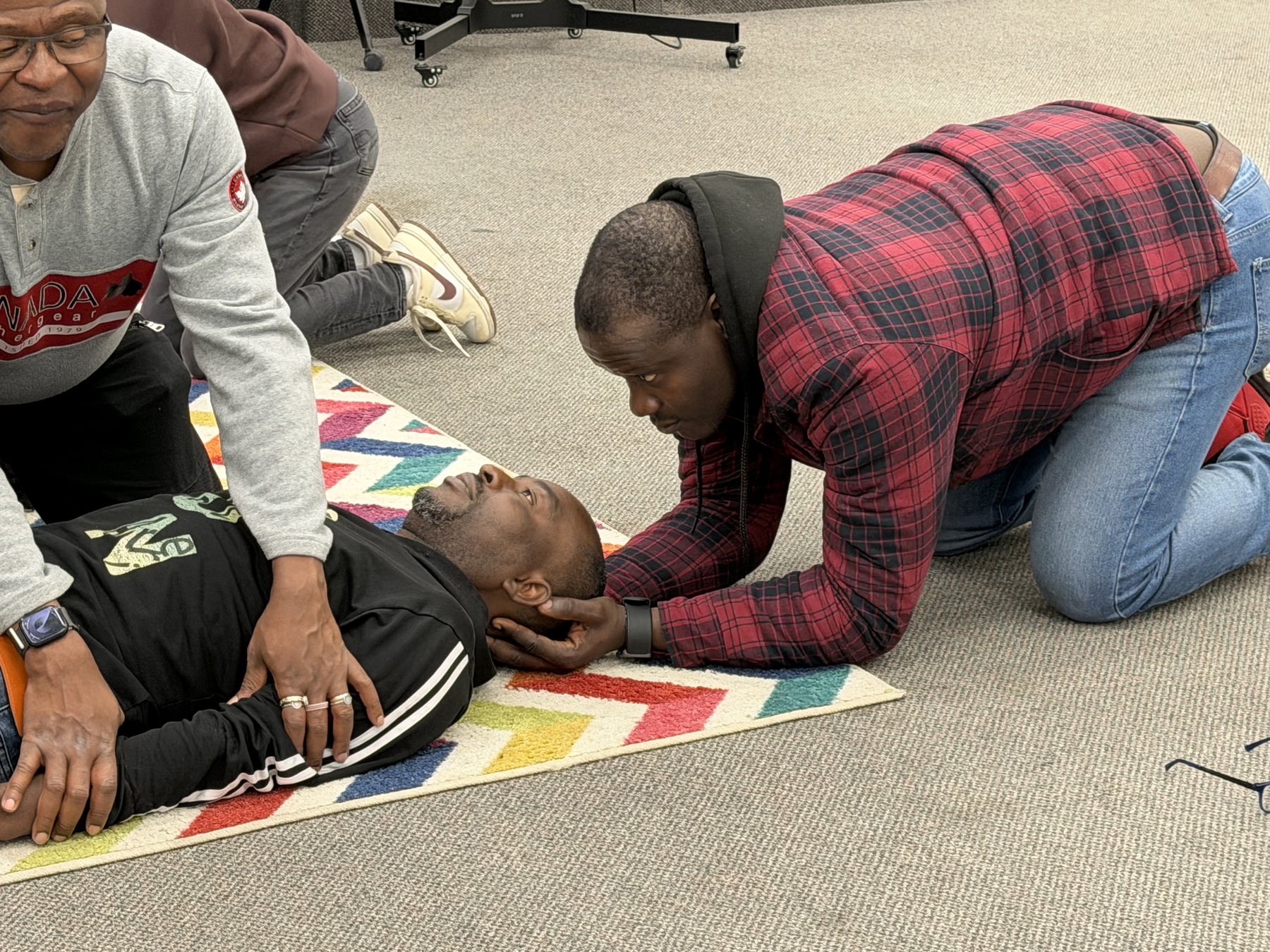 Practising the recovery position and responsiveness checks