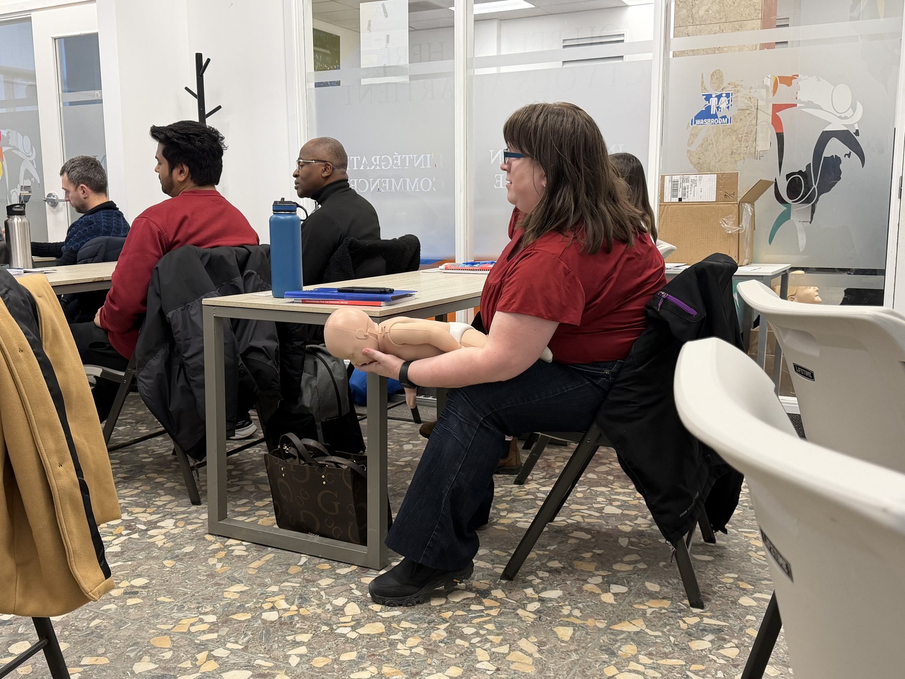Hands-on first aid training in session